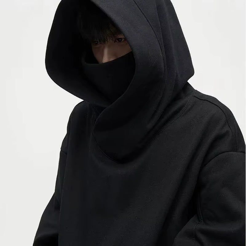 330 GSM Techwear Breathable Anti-Wrinkle Customizable Street Winter Warm Pullover Pocket Oversized Balaclava Fleece Hoodie
